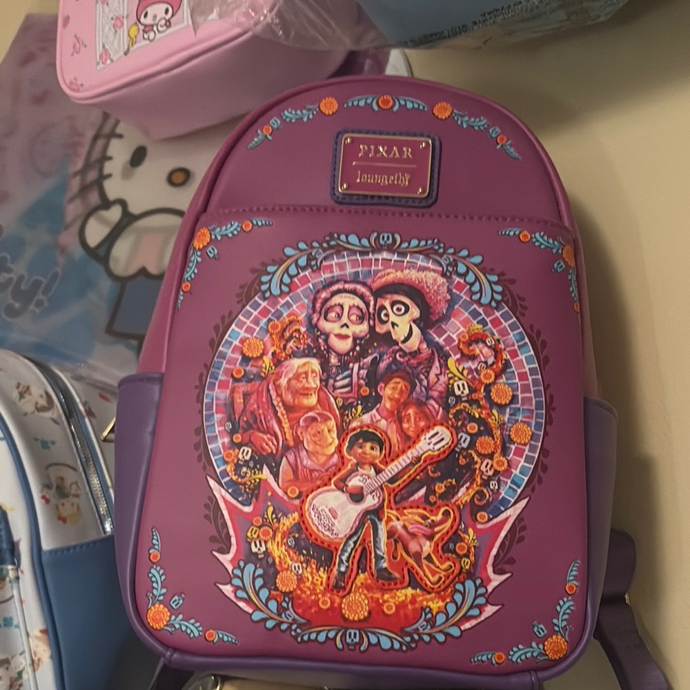 Loungefly Pixar Purple Backpack with Colorful Design